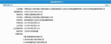 17家同行PK，四信第一名中標中石化勝利油田項目